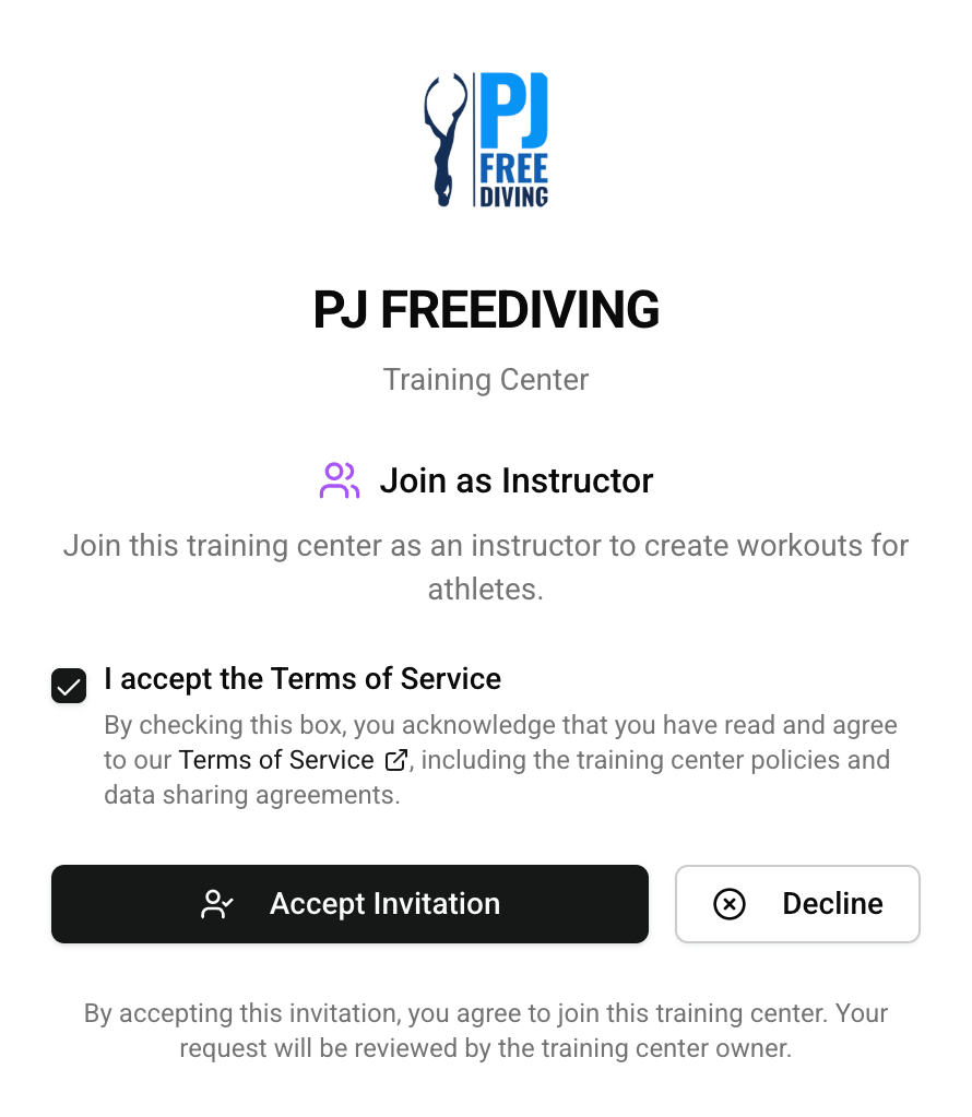 Instructor invitation process